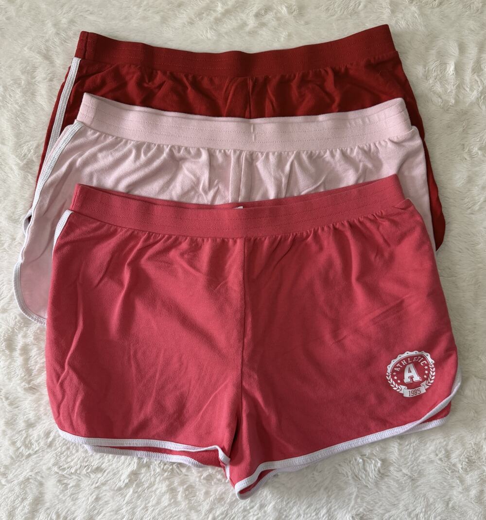 No Boundaries Dolphin Shorts Lot 3 Pair Womens XXL 19 Pink Red Athletic Lounge